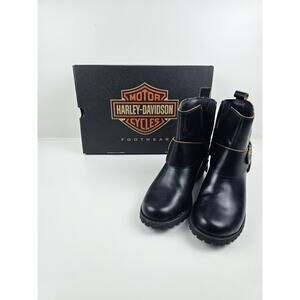 Harley-Davidson Ankle Boots Women 7.5M Black Lalanne Harness Motorcycle Boots
